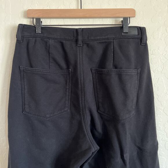 DL1961 Hepburn Knit High Rise Wide Leg Pants size 33 x 31” Black Soft Cotton - Picture 8 of 11